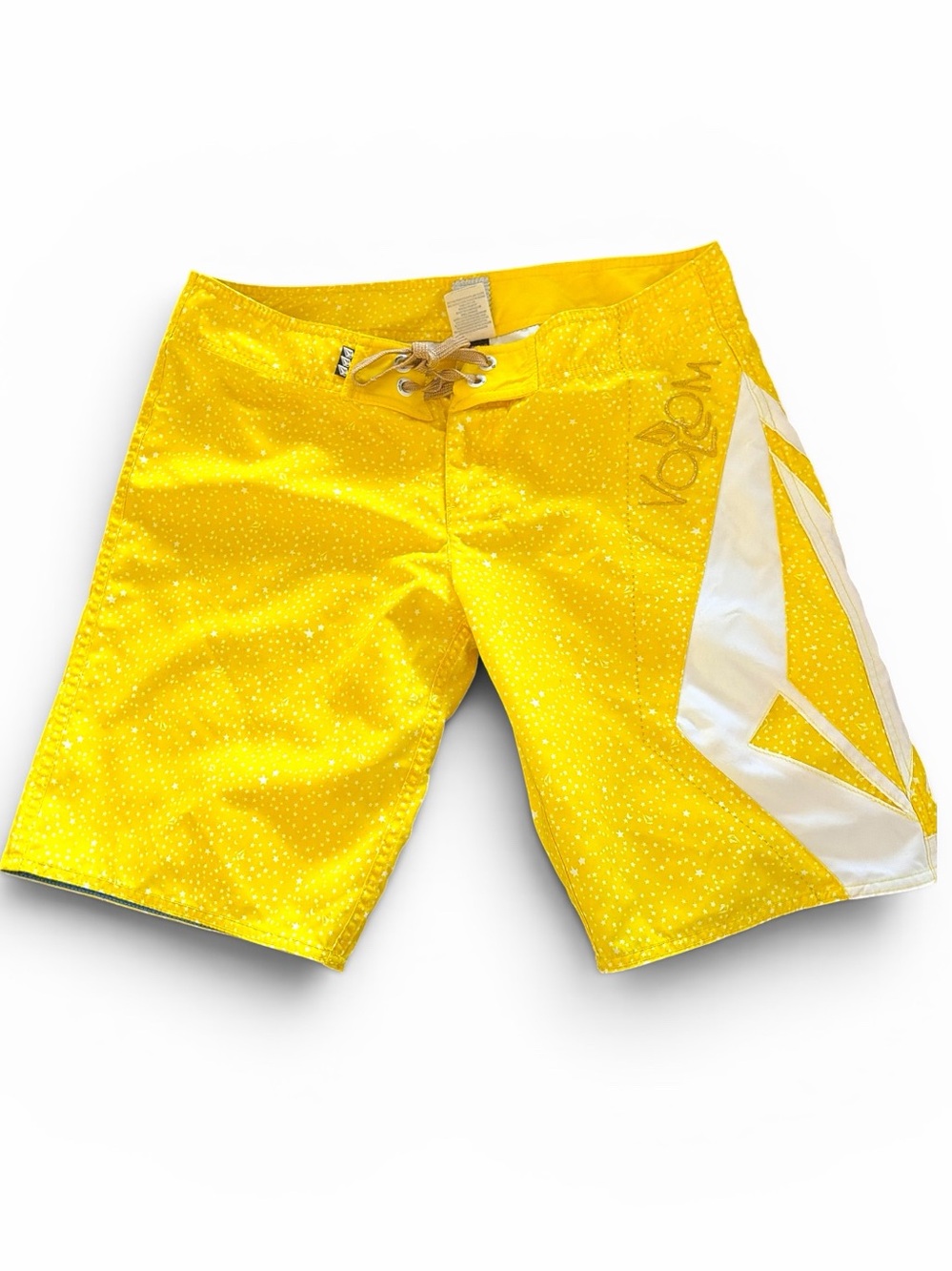 Volcom Miss Mod Volcom Yellow Swim Boardshorts with White stars y2k vintage